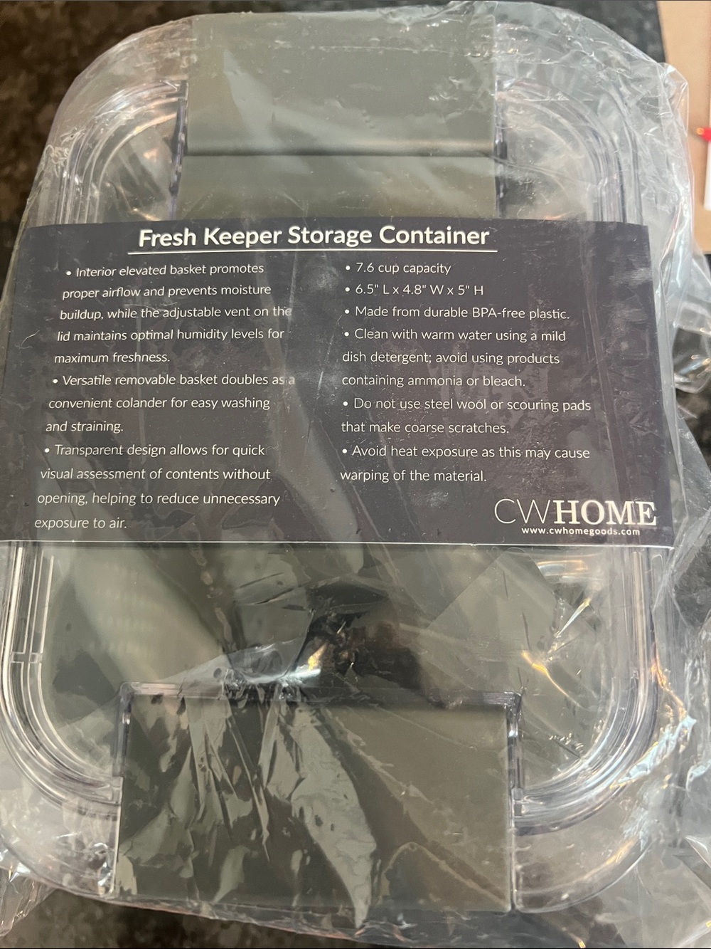 CW Home Clear Fresh Keeper Storage Container - Transparent